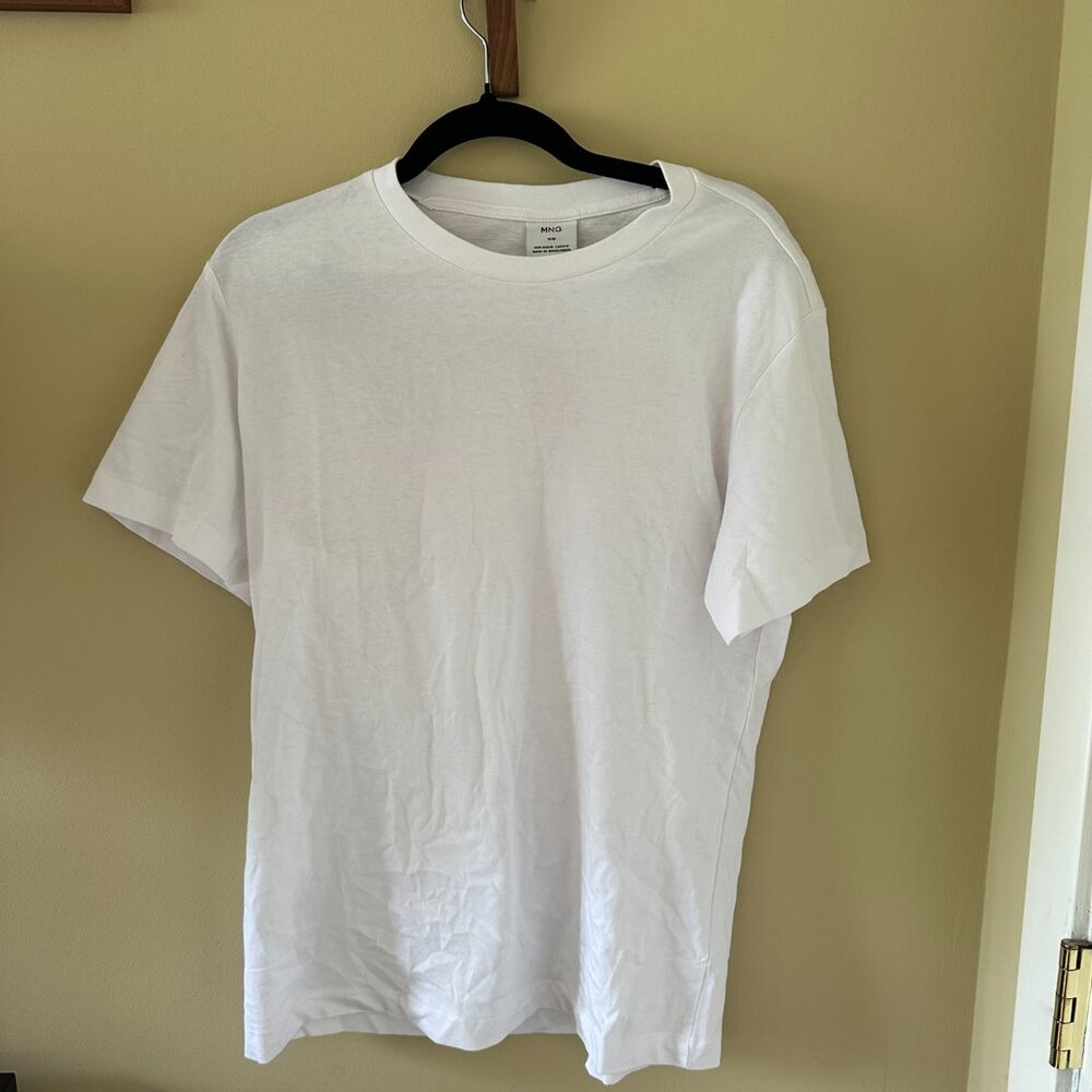 MNG Mens slim fit white tee
